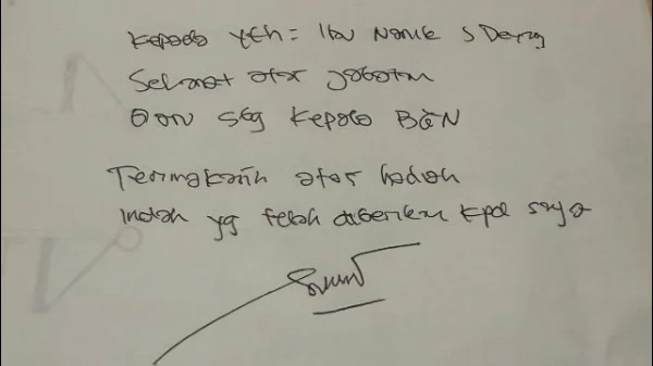 surat tersangka